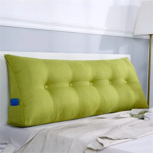 Vista 9 de Almohada triangular grande para cabecero de cuña de algodón suave y lino para sentarse en la cama, soporte de posicionamiento trasero, almohadas