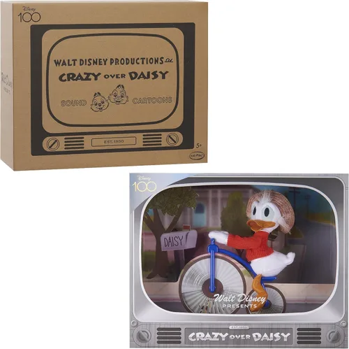 Vista 5 de Disney 100 años de maravilla Walt Disney presenta “Loco por Daisy” Pato Donald de peluche coleccionable, juguetes para niños de 5 años en adelante