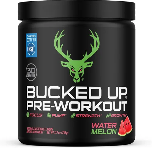 Vista 10 de Bucked Up Pre Workout 6 gramos de citrulina, 2 gramos de beta alanina y 3 otros ingredientes de marca registrada (Blue Raz)