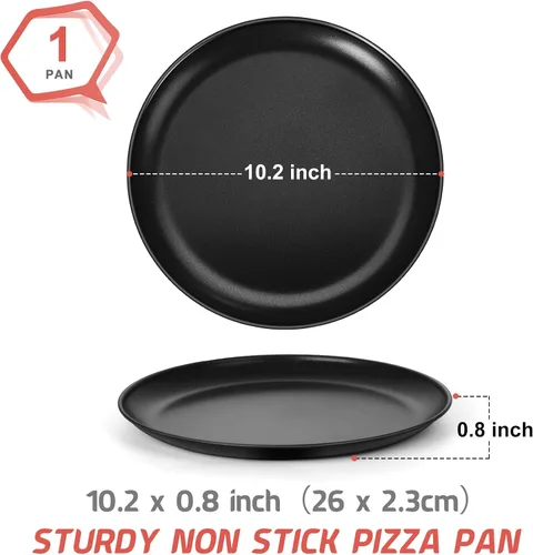 Vista 2 de P&P CHEF Bandeja de pizza para cocina casera, bandeja de pizza de acero inoxidable para hornear pizza, saludable, reutilizable y fácil de limpiar