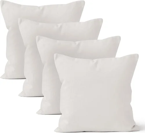 Vista 35 de Encasa XO Juego de 2 fundas de almohada de 12 x 12 pulgadas, color beige, sin rellenos, fundas de almohada de algodón para sala de estar, cama