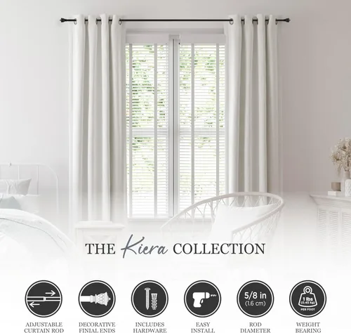 Vista 2 de KENNEY +KN71669+Kiera+Cortina+Varilla%2c+28%22-48%22%2c+Negro