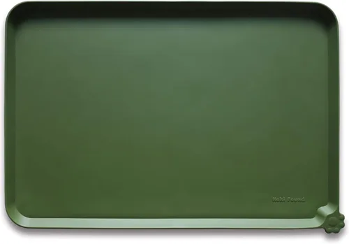 Vista 37 de Hoki Found - Bandeja de silicona para comederos de perros y gatos, tapetes impermeables para comida y agua, color caramelo