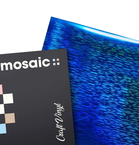 Vista 3 de VViViD Mosaic+ Vinilo para manualidades (holográfico cepillado azul, 1 x 5 pies)
