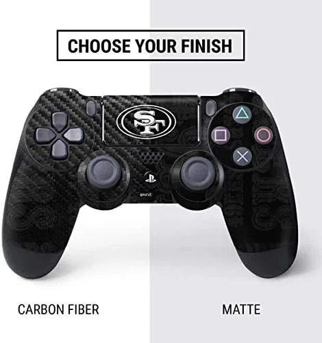 Vista 4 de NFL San Francisco 49ers Skin para mando de PS4 Pro/Slim – San Franciso 49ers blanco y negro