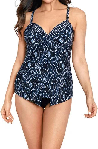 Vista 2 de Miraclesuit Traje de baño para mujer, con nudo de amor, escote de corazón, brasier con aros, tankini