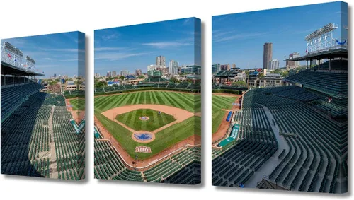 Vista 58 de TUMOVO American Major Baseball - Lienzo decorativo para pared, diseño de estadio de los Bravos, 3 piezas, arte de pared de Filadelfia, cuadros