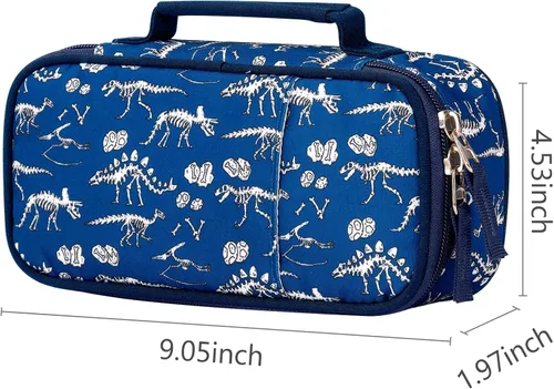 Vista 7 de Choco Mocha Mochila de dinosaurio de 15 pulgadas + bolsa de almuerzo + bolsa para lápices