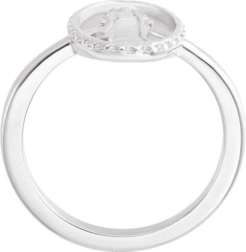 Vista 2 de Anillo de medalla milagrosa de plata de ley, talla 7, Metal, Sin piedras preciosas