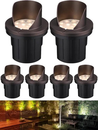 Vista 15 de LEONLITE Dia. 4 Pulgadas Luces de Pozo LED Empotradas en Suelo 5CCT para Paisajismo, 5 Temperaturas de Color Seleccionables, 12-24V AC/DC CRI90 Bajo