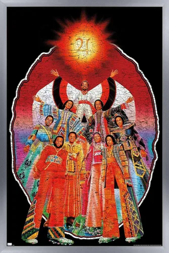 Vista 11 de Earth Wind & Fire - Póster de pared con banda, 22.4 pulgadas de largo x 14.7 pulgadas de ancho, versión enmarcada de madera de granero