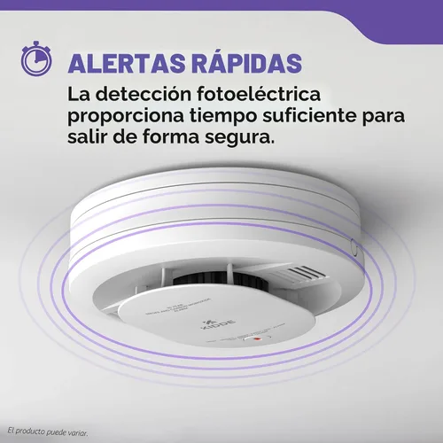 Vista 5 de Kidde - Detector de humo y monóxido de carbono, funciona con pilas AA, indicadores de luz de advertencia LED, 30CUDR Detección 2 en 1 con luces