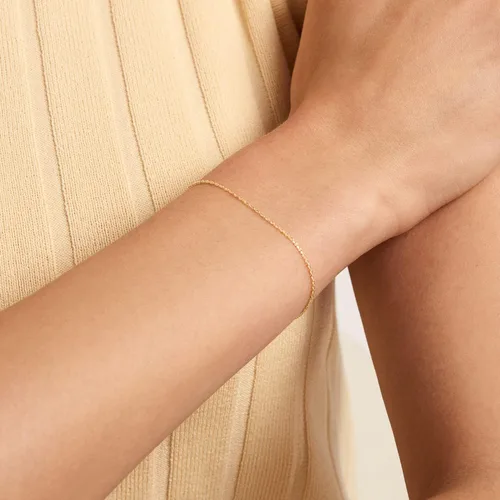Vista 2 de Gelin Pulsera de cadena fina en oro macizo de 14 quilates, 7 pulg., Oro amarillo