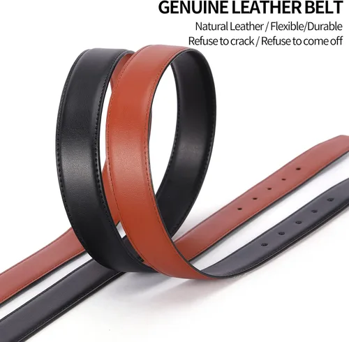 Vista 2 de SENDEFN Mens Leather Belt Rotated Buckle Reversible Casual Jeans Dress Belts 1.25" Wide With Gift Box