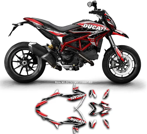 Vista 24 de Kit de adhesivos personalizados para Hypermotard Hyperstrada 821 2013 2014 2015 2016, DCTHYMS1318003-KO