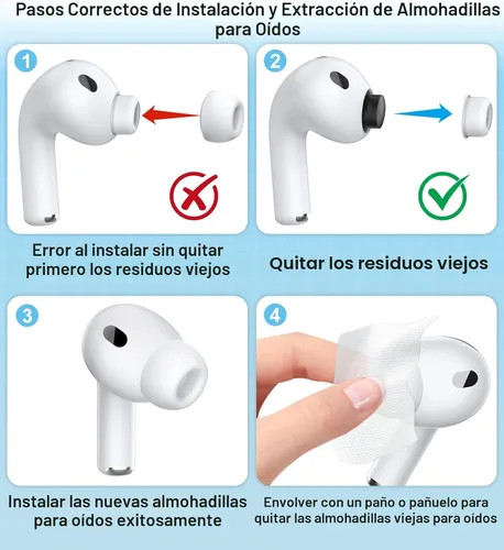 Vista 8 de Almohadillas de repuesto para AirPods Pro 3 (5 pares, XXS/XS/S/M/L, blanco)