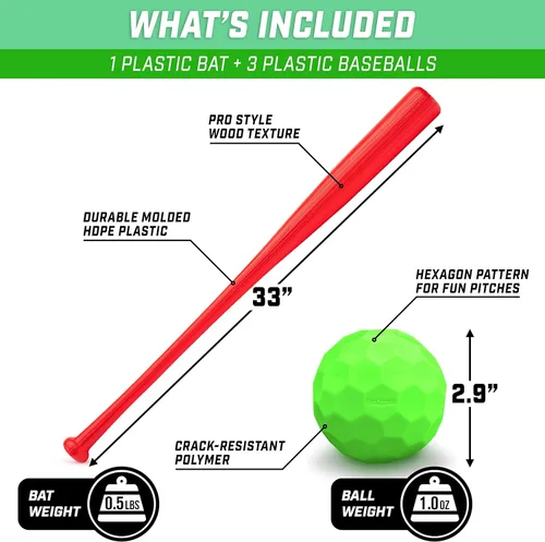 Vista 4 de GoSports LotBall Juego de Bate y Pelota de Béisbol para Patio Trasero - Juego de Béisbol de Plástico para Niños