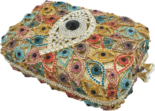 Vista 4 de Boutique De FGG The Evil Eye - Bolsos de mano de cristal para mujer, monederos y bolsos de mano
