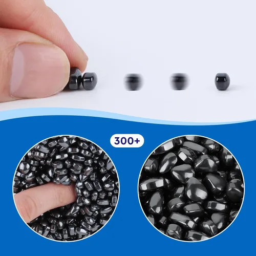 Vista 4 de Más de 300 masillas de ferrita originales de color negro, piedras sensoriales, para adultos para aliviar el estrés y el escritorio, artículos