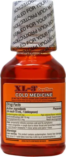 Vista 2 de XL-3 Day Time Cold Medicine, Medicamento antigripal para ayudarte con el alivio de la Congestión Nasal, Fiebre, Dolor, Ardor de Garganta, Tos, Sabor