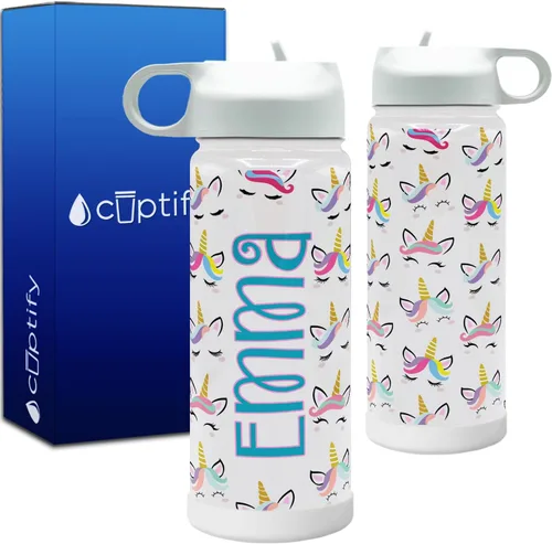 Vista 13 de Cuptify Botella de agua personalizada de unicornio con tapa y funda protectora de silicona, regalo personalizado para niñas que creen en la magia