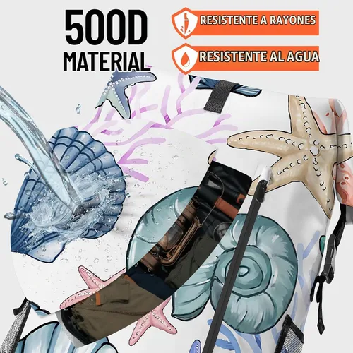 Vista 2 de Bolsa seca impermeable Bolsas secas marinas para kayak, senderismo, conchas marinas, coral, náutica, estrella de mar, mochila con cierre enrollable