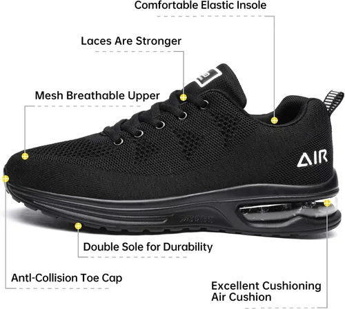 Vista 4 de Autper - Tenis deportivos Air para correr para hombre, tenis ligeros para caminar, trotar, ir al gimnasio o hacer deportes, talla 6.5 a 12.5