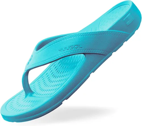 Vista 13 de NUUSOL Sandalias unisex en cascada; calzado antideslizante para senderismo/fascitis plantar; cojín suave, ligero y cómodo; soporte de arco y Negro