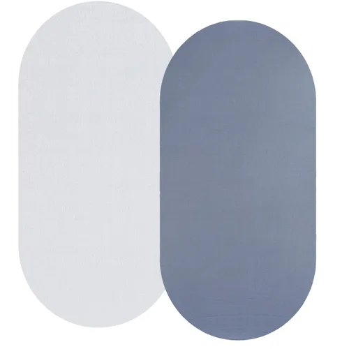 Vista 22 de Juego de sábanas de moisés, paquete de 2 sábanas bajeras ajustadas, elásticas ultra suaves, para colchón de cuna rectangular ovalada de reloj