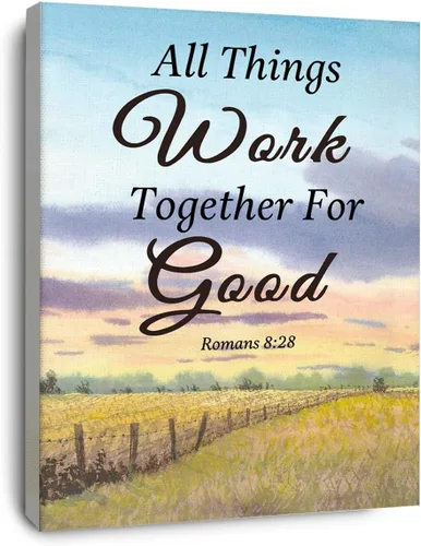 Vista 19 de OTINGQD Arte de pared en lona con escritura bíblica cristiana 1 Corintios 10:31 "Whatever You Do Do It All for the Glory of God" para decoración