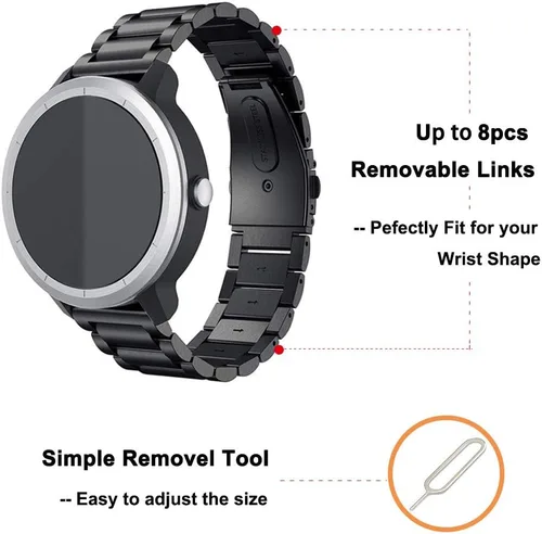 Vista 2 de Vivoactive 6/5/3 - Correas de reloj para hombres y mujeres, 0.787 pulgadas de repuesto de metal + cuero compatibles con Garmin Venu/Venu Sq/Venu 2