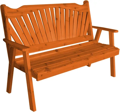 Vista 10 de Furniture Barn USA Pine - Banco de jardín Fanback de 4 pies, color negro