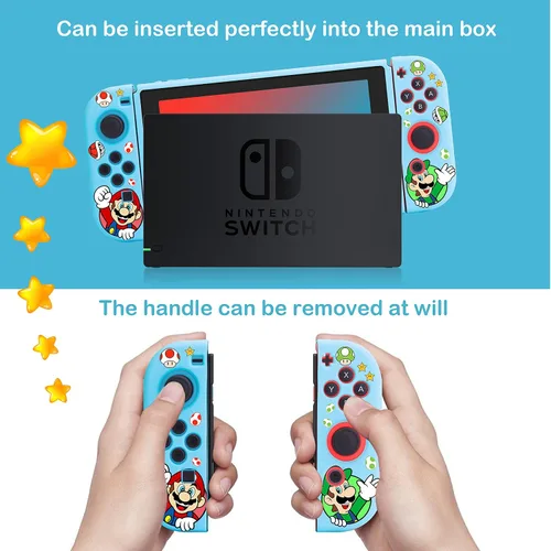 Vista 5 de Xcitifun Designed for Nintendo Switch Case Switch Joy-Con TPU Cases for Girls Boys Kids Cute Kawaii Character Protective Shell Compatible with
