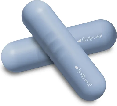 Vista 8 de Lindywell Juego de 2 pesas de mano de agarre suave, 2.2 libras, pesas de mano para mujeres y hombres, tonificación fina, pilates, terapia física