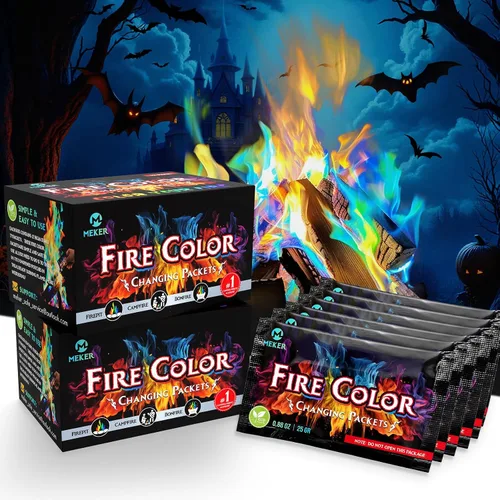 Vista 8 de MEKER Paquetes de Cambio de Color de Fuego – Fogata, Fogatas, Chimeneas al Aire Libre, Hoguera – Color de Fuego – Accesorios Perfectos de Campamento