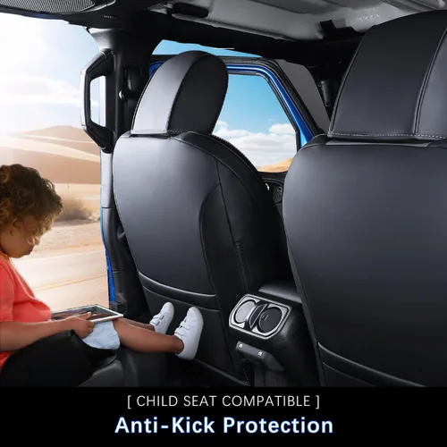 Vista 3 de Fundas de asiento para Jeep Gladiator, piel sintética de alta calidad, impermeable, resistente a los arañazos, ajuste personalizado para Jeep