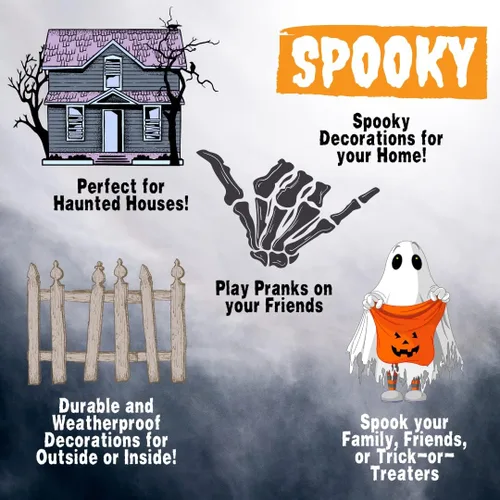 Vista 4 de Esqueleto de pez de piraña para decoración de Halloween, paquete de 2