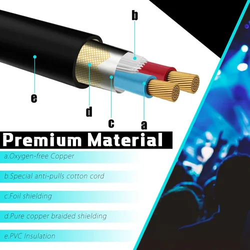 Vista 6 de Xuhal 10 cables de señal DMX flexibles de 3.2 pies de 3 pines, cables de señal DMX de 3.3 ft con conectores de metal, conexión XLR macho a hembra