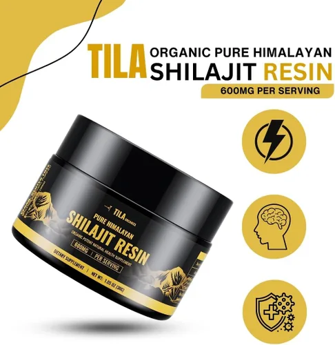 Vista 2 de Tila Resina pura Shilajit – Auténtico extracto del Himalaya con ácido fúlvico – para hombres y mujeres – Suplemento natural de alta resistencia