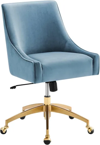 Vista 13 de Modway Discern Performance - Silla de oficina giratoria de terciopelo en color gris