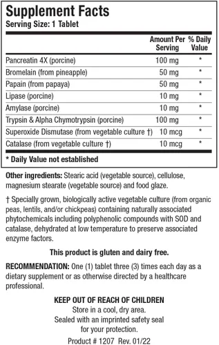 Vista 2 de BIOTICS RESEARCH Intenzyme Forte™ Enzimas pancreáticas proteolíticas, pancreatina, bromelina, papaína, lipasa, amilasa – Suplemento apoya
