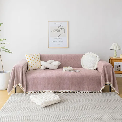 Vista 35 de HANDONTIME Fundas de Sofá Sillón Funda de Sofá Boho para Perros Caqui Funda de Sofá con Borlas Silla Reclinable Funda de Futón Lavable 1 Cojín Sofá