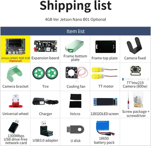 Vista 6 de Yahboom Jetson Nano 4GB Robotic Jetbot Mini AI Programable Python Robot Kit ROS Starter para Universidad (4GB Ver Jetbot Mini con Nano 4GB)