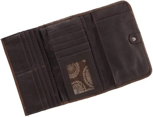 Vista 3 de Navajo Soul - Cartera de tres pliegues para mujer, Turquesa marina, Compacto