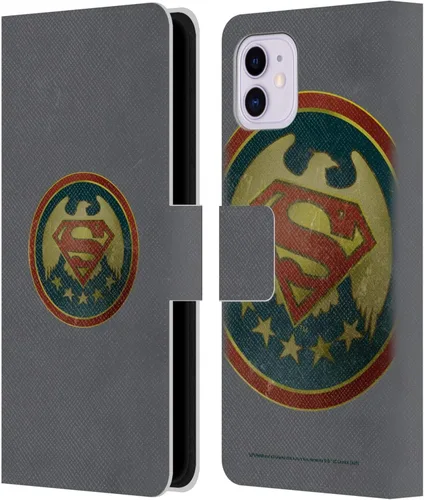 Vista 80 de Head Case Designs Funda de piel con licencia oficial de Superman DC Comics con logotipos negros y rojos compatible con Apple iPhone 11