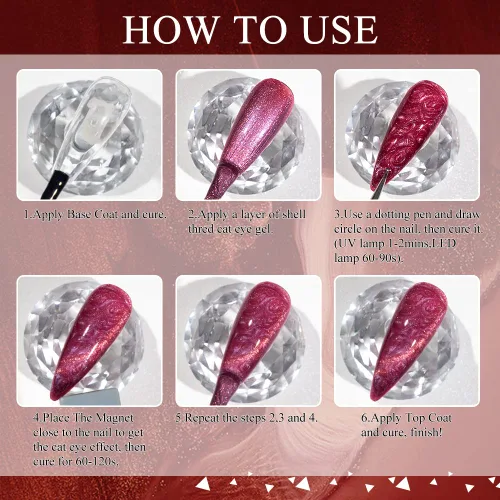 Vista 7 de MIZHSE Esmalte de gel con purpurina para ojos de gato, hilo de concha de sirena, gel de uñas de remojo UV para salón en casa, manicura de bricolaje