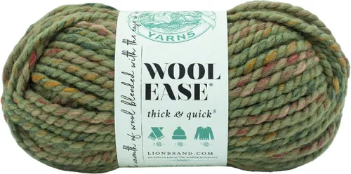 Vista 145 de Lion Brand Yarn - Ovillo de lana Wool-Ease Thick & Quick color fuerza aérea Super Bulky Wool Acrylic Blend Fiber for Soft Hats, Sweaters, Chunky