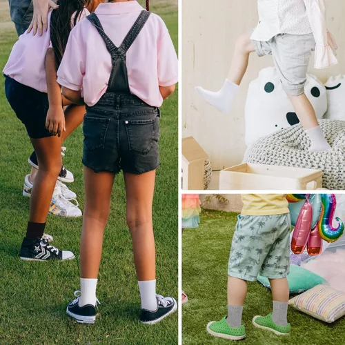 Vista 7 de Auranso Calcetines deportivos para niños, 9 pares de calcetines deportivos de media amortiguación para niños y niñas