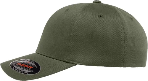 Vista 2 de Shelby Cobra Exotic Car Outline Design Flexfit Trucker Gorra ajustada, S-M, Olivapétalos de pincel.