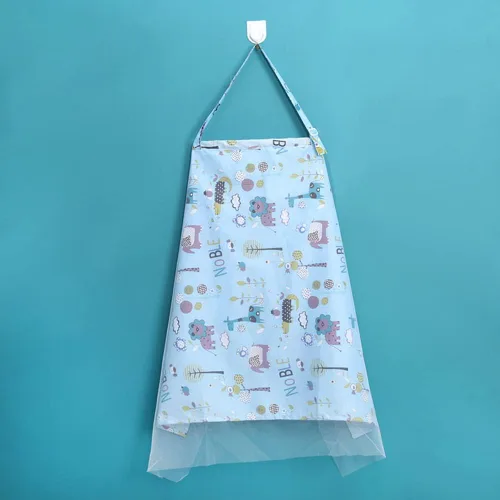 Vista 2 de Funda de algodón para lactancia, tela de malla ajustable, suave, transpirable, sin químicos, cobertura de 360°, cubierta de lactancia para lactancia